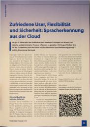 Vorschauseite 1: Zufriedene User, Flexibilität und Sicherheit: Spracherkennung aus der Cloud