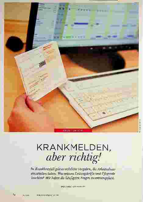 Vorschauseite 1: KRANKMELDEN, aber richtig!