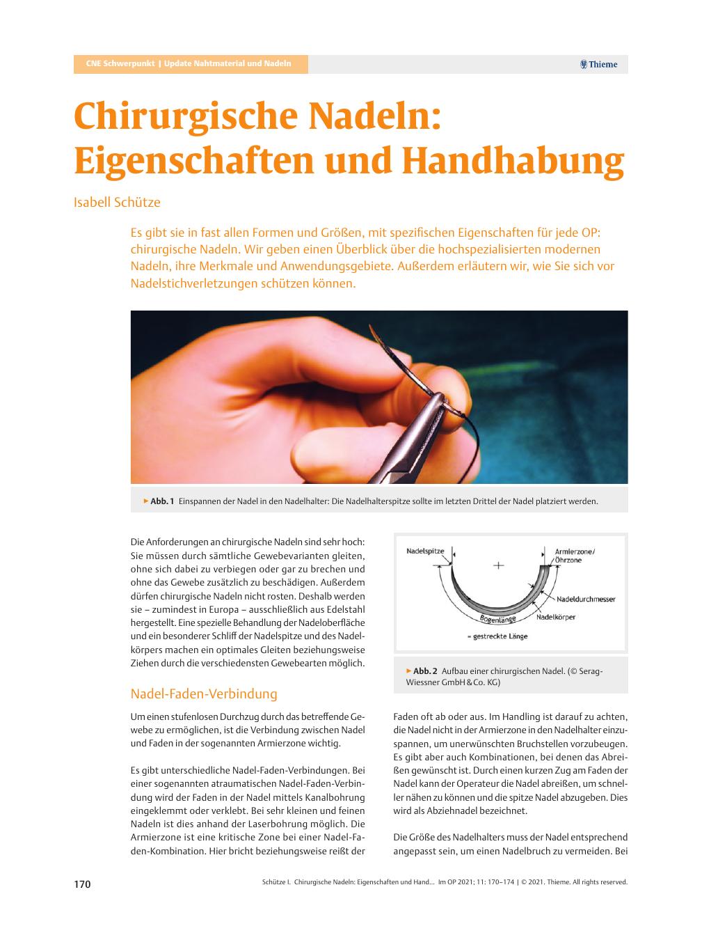 Vorschauseite 1: Chirurgische Nadeln: Eigenschaften und Handhabung