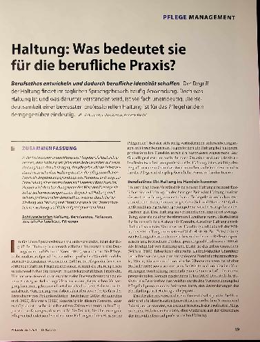 Vorschauseite 1: Haltung: Was bedeutet sie für die berufliche Praxis?