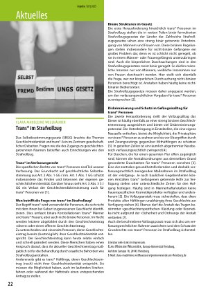 Vorschauseite 1: Trans* im Strafvollzug