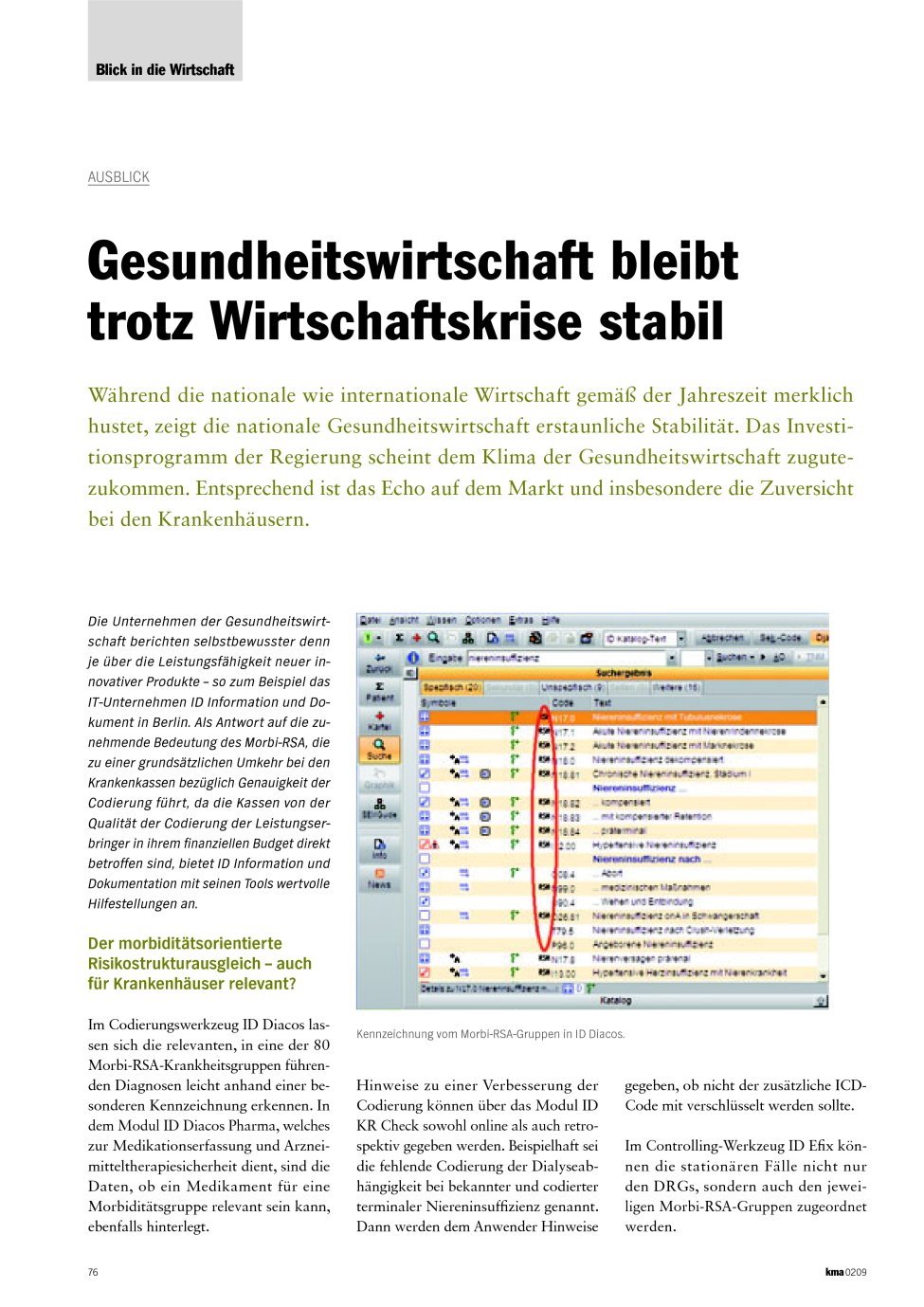 Vorschauseite 1: Gesundheitswirtschaft bleibt trotz Wirtschaftskrise stabil