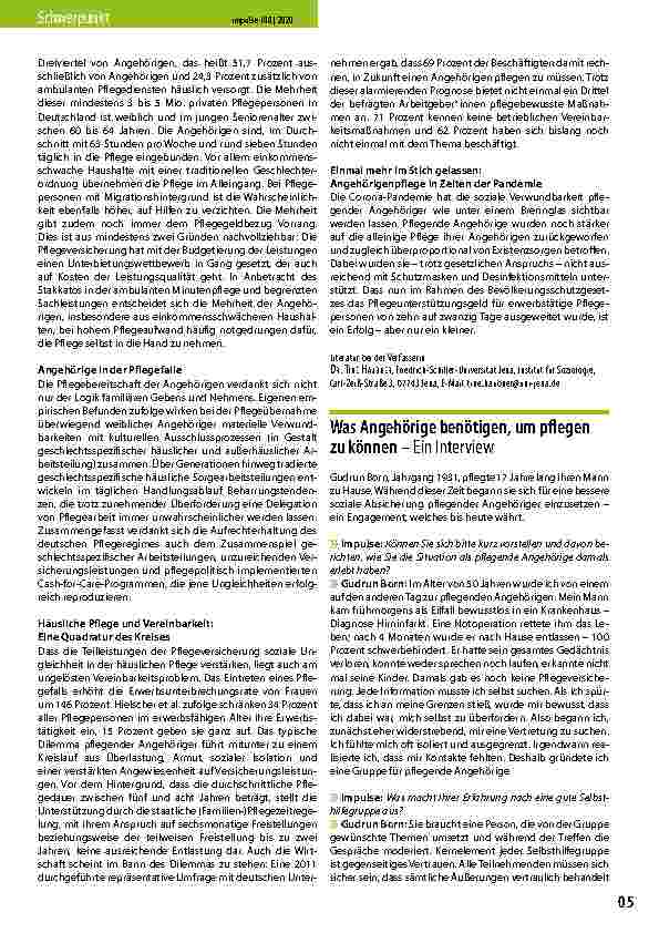 Vorschauseite 2: »Familie als Schule der Solidarität« oder pflegepolitischer Ausfallbürge?