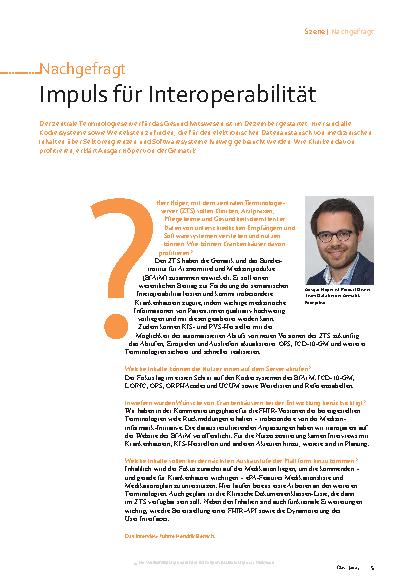 Vorschauseite 1: Nachgefragt: Impuls für Interoperabilität