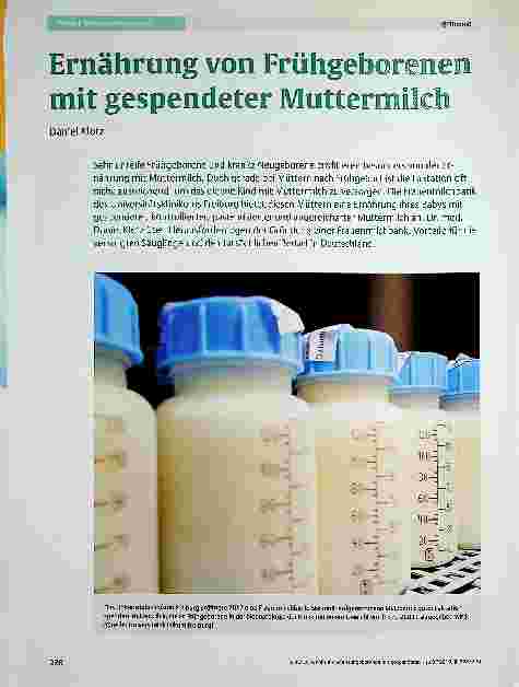 Vorschauseite 1: Ernährung von Frühgeborenen mit gespendeter Muttermilch Daniel