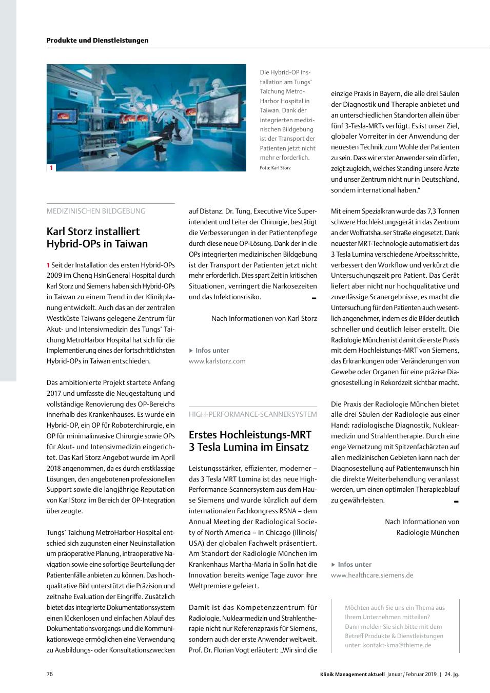 Vorschauseite 1: High-Performance-Scannersystem: Erstes Hochleistungs-MRT 3 Tesla Lumina im Einsatz