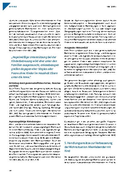 Vorschauseite 5: Die Wohnsituation Alleinlebender mit Kind – Potenziale gemeinschaftlicher Wohnformen