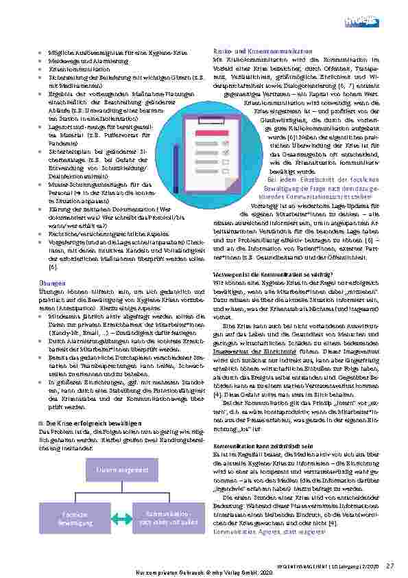Vorschauseite 3: Hygienemanagement in Gesundheitseinrichtungen Teil 3: Hygiene-Krisen erfolgreich bewältigen