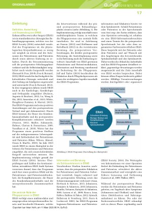 Vorschauseite 2: Enhanced Recovery after Surgery (ERAS): Wie erleben Patientinnen und Patienten den Einbezug in die Pflege? Eine qualitative Perspektive