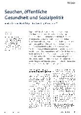 Vorschauseite 1: Seuchen, öffentliche Gesundheit und Sozialpolitik: Vorläufer und Nachfolger der Covid-19-Pandemie?