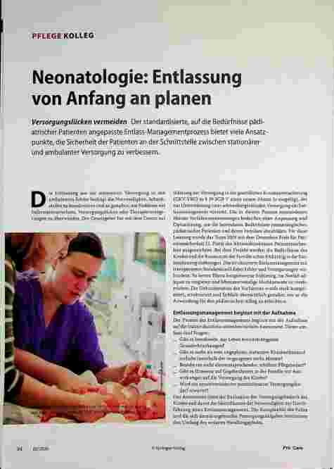 Vorschauseite 1: Neonatologie: Entlassung von Anfang an planen