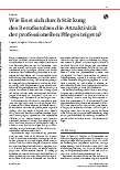 Vorschauseite 1: Wie lässt sich durch Stärkung des Berufsstolzes die Attraktivität der professionellen Pflege steigern?