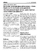 Vorschauseite 1: Der Kinderund Jugendgesundheitsdienst – Public Health vor Ort für Kinder und Jugendliche