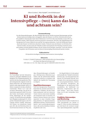 Vorschauseite 1: KI und Robotik in der Intensivpflege – (wo) kann das klug und achtsam sein?