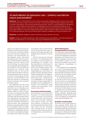 Vorschauseite 2: KI und Robotik in der Intensivpflege – (wo) kann das klug und achtsam sein?