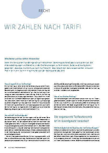 Vorschauseite 1: Wir zahlen nach Tarif!