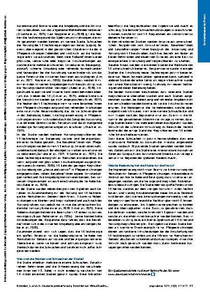 Vorschauseite 2: Studienzusammenfassung: Potenzial von Virtual Reality zur bedeutungsvollen Teilhabe von Erwachsenen mit Demenz in Pflegeeinrichtungen: Ein Scoping Review
