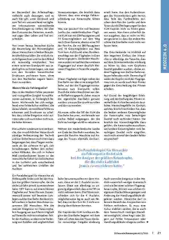 Vorschauseite 2: Hierarchie in der Medizin: Sind hierarchische Strukturen heute noch zeitgemäß und förderlich?