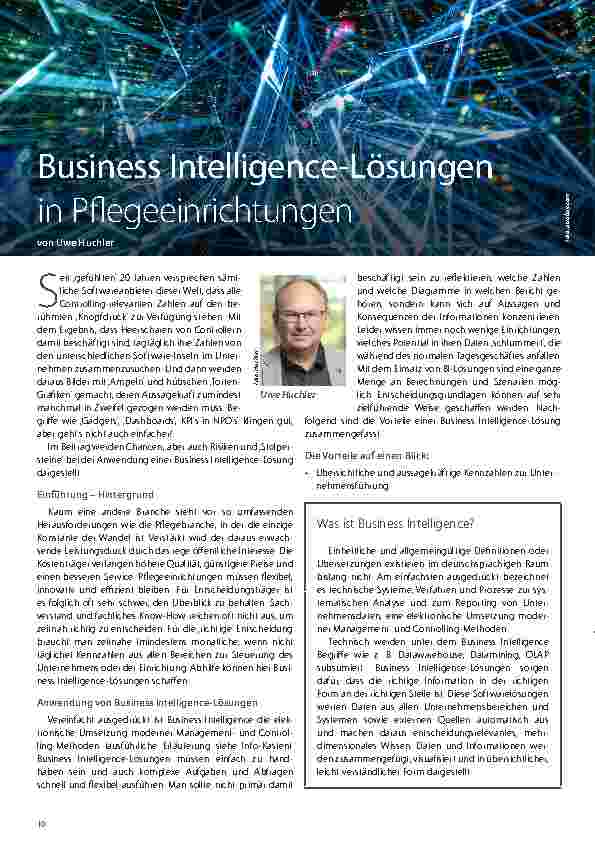 Vorschauseite 1: Business Intelligence-Lösungen in Pflegeeinrichtungen