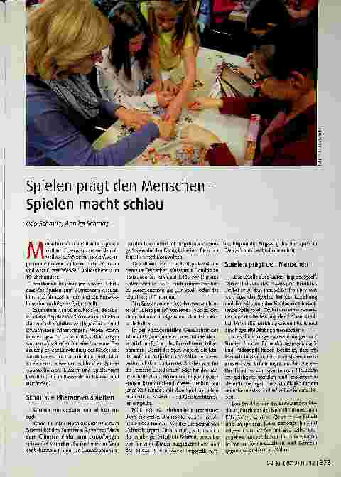 Vorschauseite 1: Spielen prägt den Menschen - Spielen macht schlau.