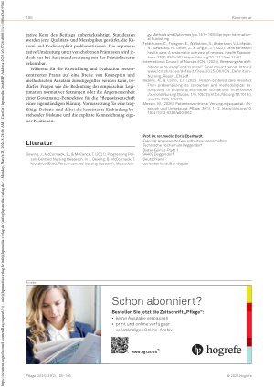 Vorschauseite 2: Personzentrierung und implizite Deutungsrahmen: Kommentar zum Editorial „Patientenzentrierte Versorgungsqualität: Anspruch und Umsetzung“ von Messer (2026)