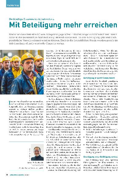 Vorschauseite 1: Nachhaltige Prozesse im Arbeitsschutz: Mit Beteiligung mehr erreichen
