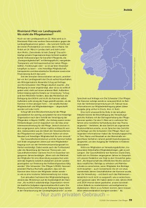 Vorschauseite 2: Pflegeberufebeteiligungs - verordnung in Kraft getreten