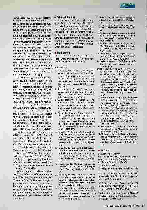 Vorschauseite 2: Rückfallrisiko für Alkoholkranke bei der Anwendung ethanolischer Händedesinfektionsmittel zur chirurgischen Händedesinfektion*