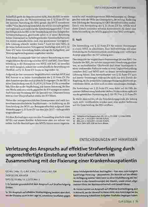Vorschauseite 4: Plausibilitätsprüfungen im MVZ - Zur vermeintlichen Anwendung von § 32 Ärzte-ZV