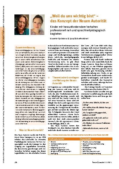 Vorschauseite 1: "Weil du uns wichtig bist" – das Konzept der Neuen Autorität