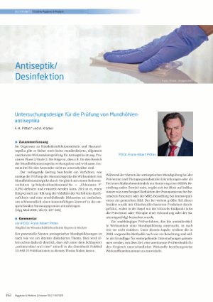 Vorschauseite 1: Antiseptik / Desinfektion Untersuchungsdesign für die Prüfung von Mundhöhlen antiseptika