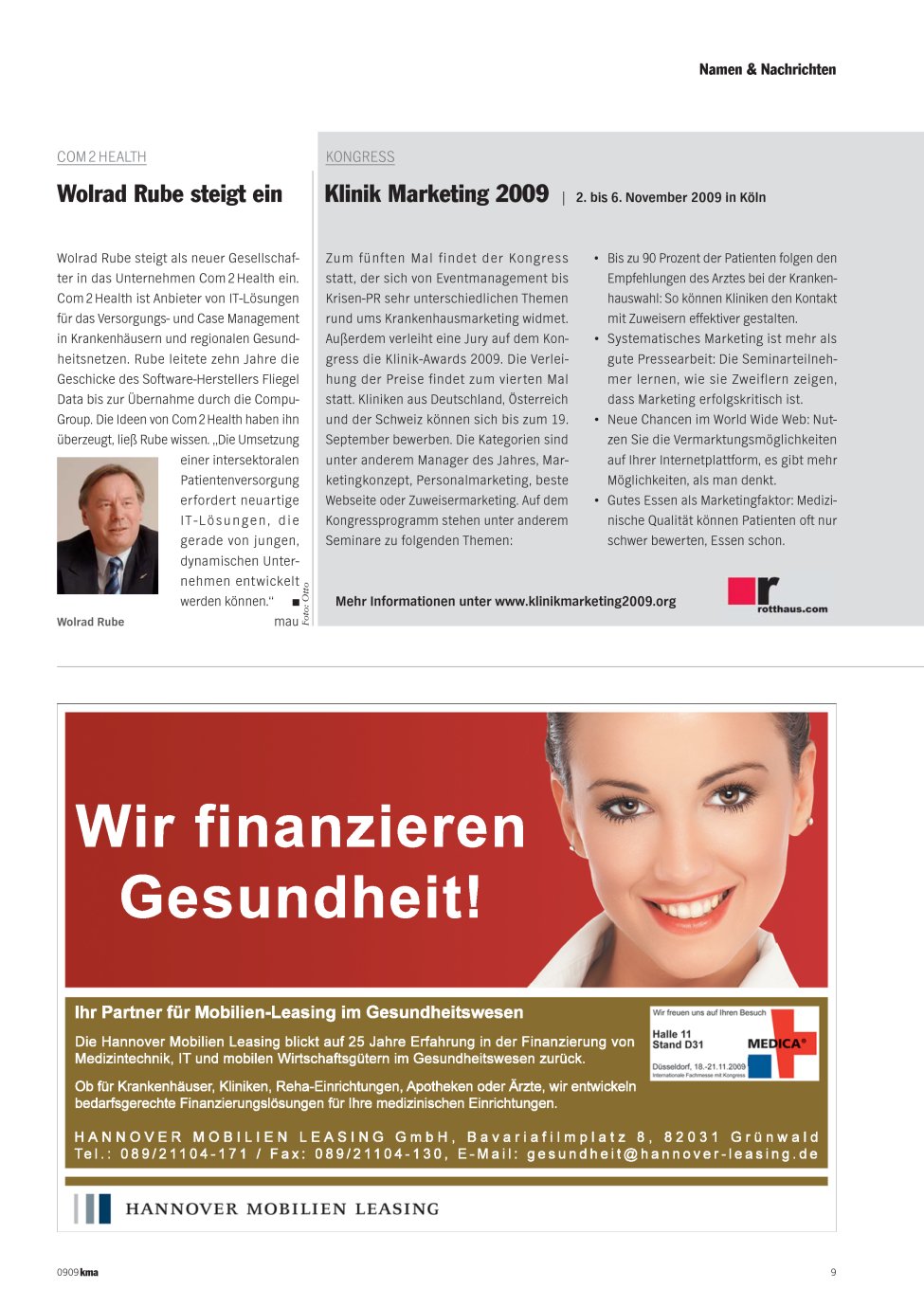Vorschauseite 1: Wolrad Rube steigt ein