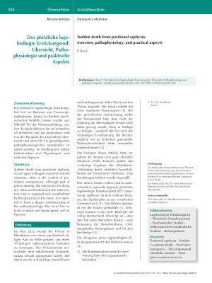 Vorschauseite 1: Der plötzliche lagebedingte Erstickungstod: Übersicht, Pathophysiologie und praktische Aspekte