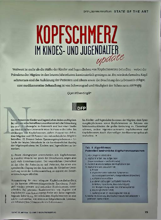 Vorschauseite 2: Kopfschmerz im Kindesund Jugendalter