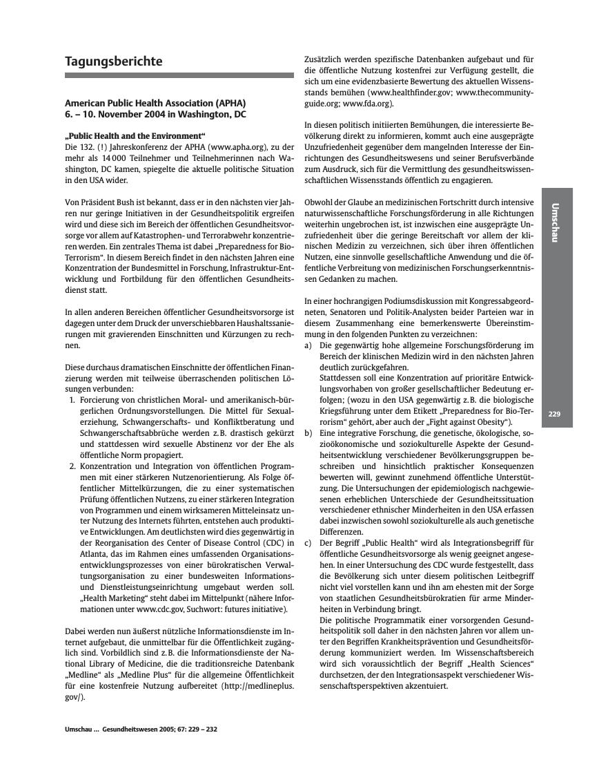 Vorschauseite 1: Umschau