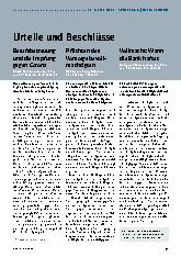 Vorschauseite 1: Urteile und Beschlüsse