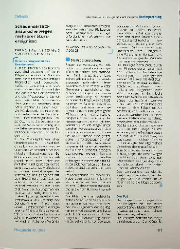 Vorschauseite 1: Schadensersatzansprüche wegen mehrerer Sturzereignisse