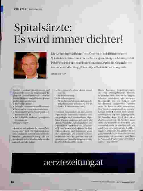 Vorschauseite 1: Spitalsärzte: Es wird immer dichter!