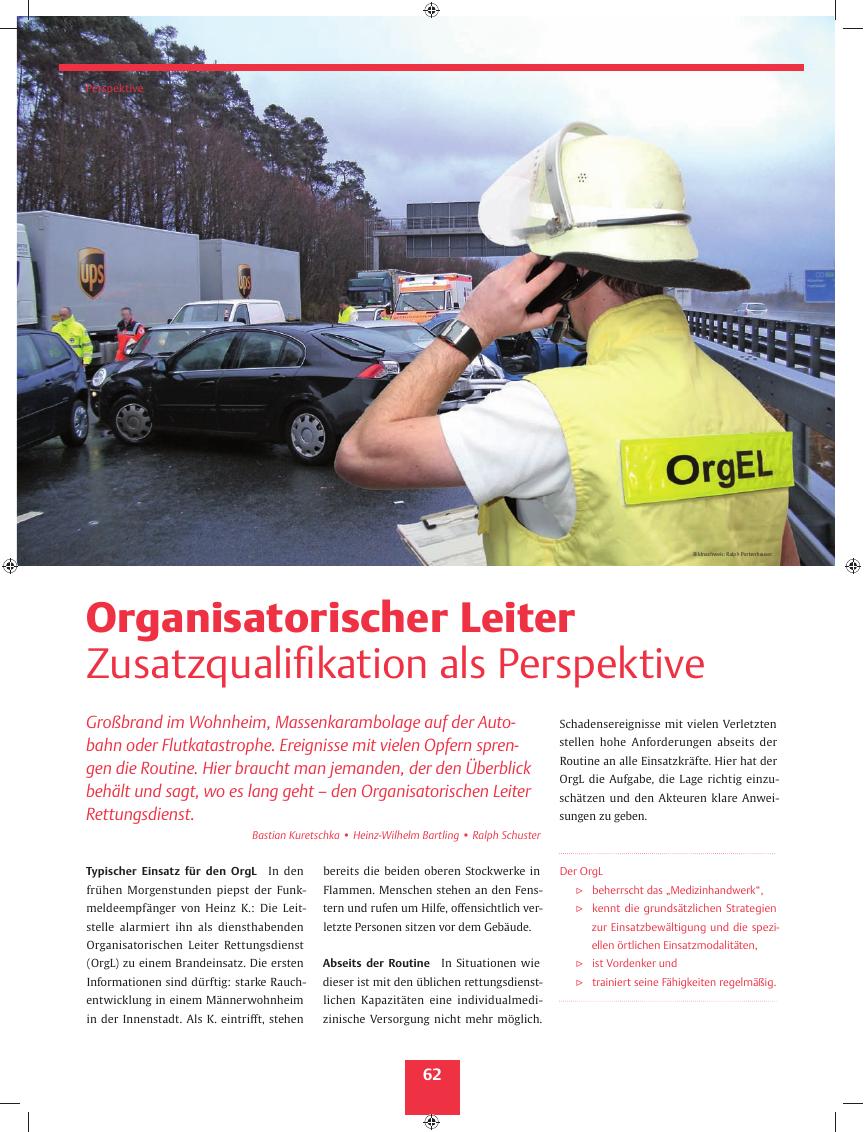 Vorschauseite 1: Organisatorischer Leiter? Zusatzqualifikation als Perspektive