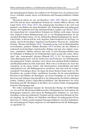 Vorschauseite 5: Habitus und Passungsverhältnisse von Teilnehmenden und pädagogisch Tätigen in der arbeitsorientierten Grundbildung