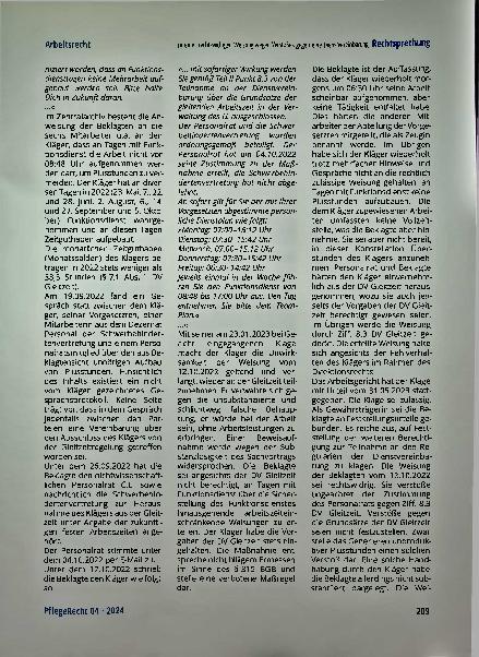 Vorschauseite 3: Zu einer rechtswidrigen Weisung wegen Verstoßes gegen eine Dienstvereinbarung.