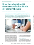 Vorschauseite 1: Keine Interdisziplinarität ohne Interprofessionalität in der Schmerztherapie