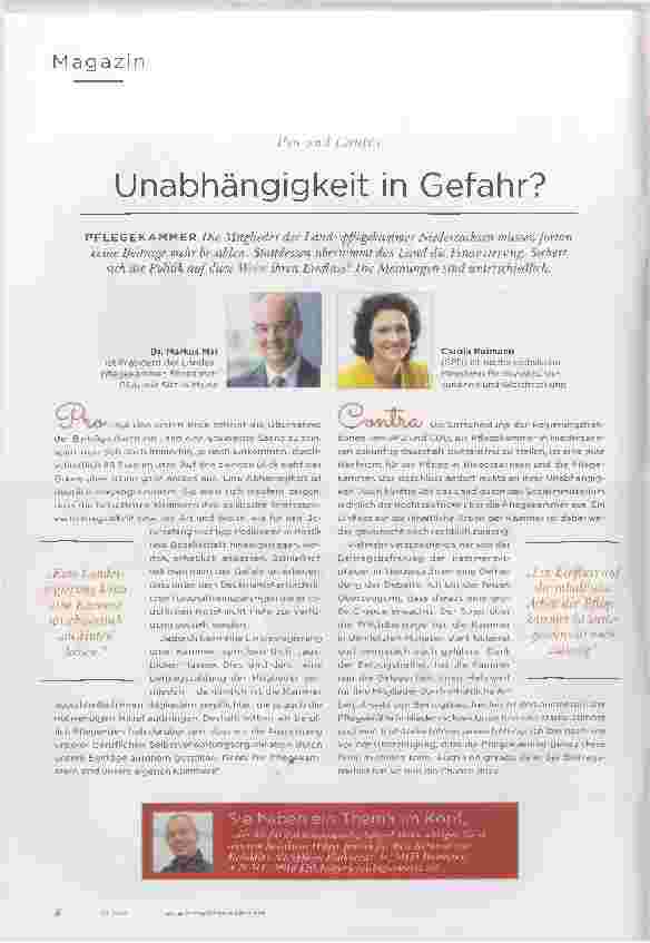 Vorschauseite 1: Pro und Contra Unabhängigkeit in Gefahr?