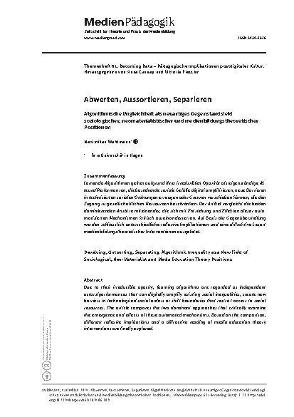 Vorschauseite 1: Abwerten, Aussortieren, Separieren