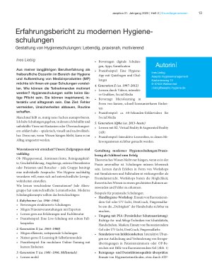 Vorschauseite 1: Erfahrungsbericht zu modernen Hygieneschulungen Gestaltung von Hygieneschulungen: Lebendig, praxisnah, motivierend