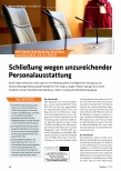 Vorschauseite 1: Schließung wegen unzureichender Personalausstattung