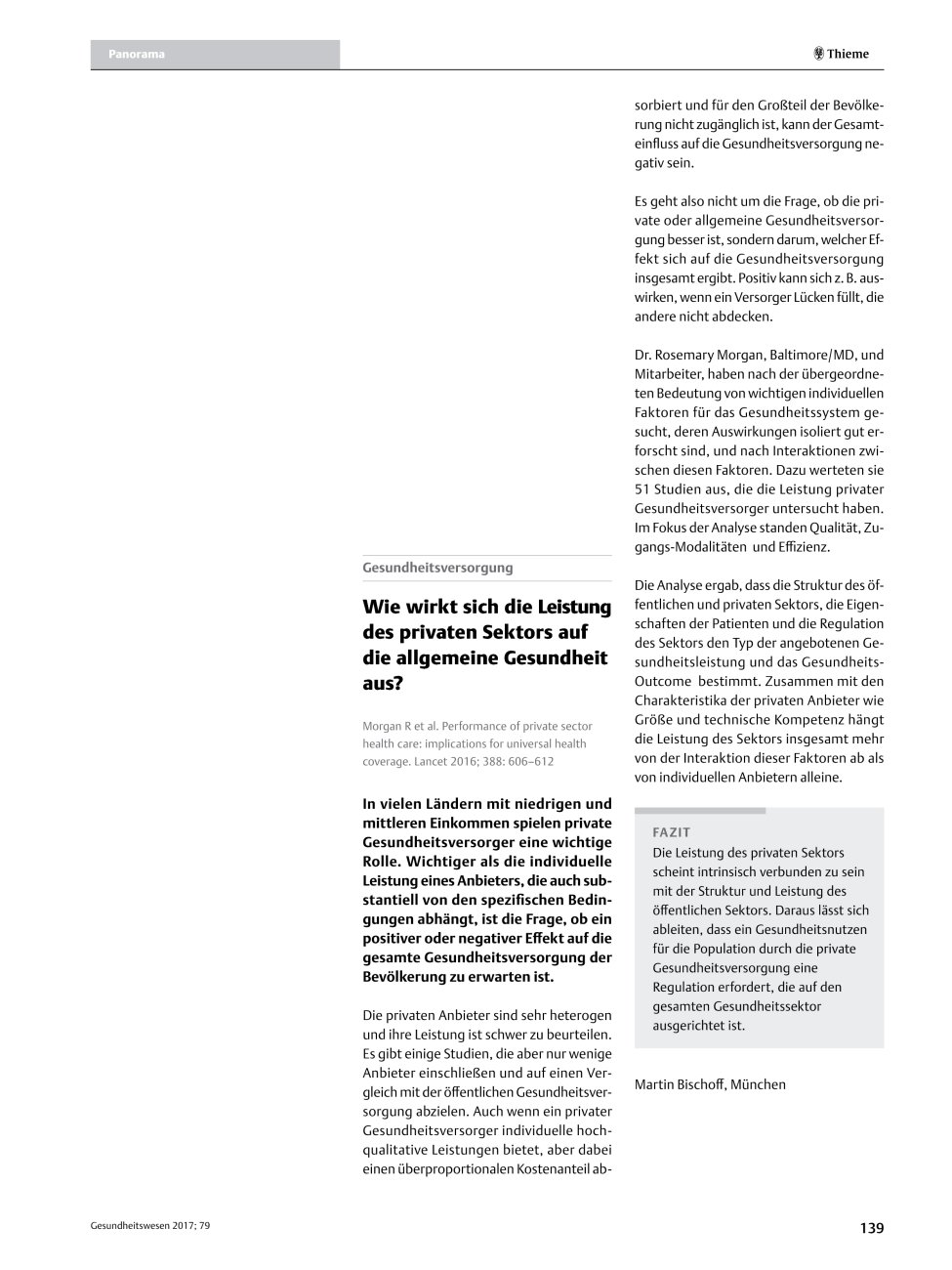 Vorschauseite 1: Wie wirkt sich die Leistung des privaten Sektors auf die allgemeine Gesundheit aus?