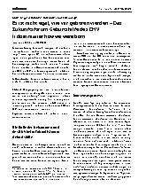 Vorschauseite 1: Es ist nicht egal, wie wir geboren werden – Das Zukunftsforum Geburtshilfe des DHV