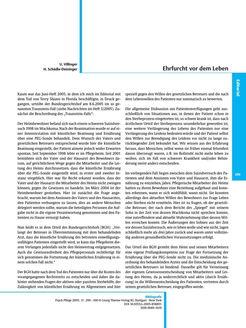 Vorschauseite 1: Ehrfurcht vor dem Leben