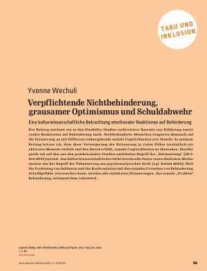 Vorschauseite 2: Verpflichtende Nichtbehinderung, grausamer Optimismus und Schuldabwehr